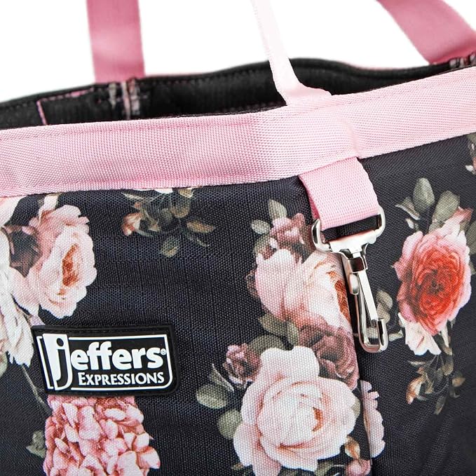 Jeffers Expression Grooming Tote Caddy, Rose Garden- Durable Ripstop Organizer with Pockets for Horse Grooming Tools - Easy Carry Nylon Straps, Compact Storage for Stable, Travel & Equine Supplies