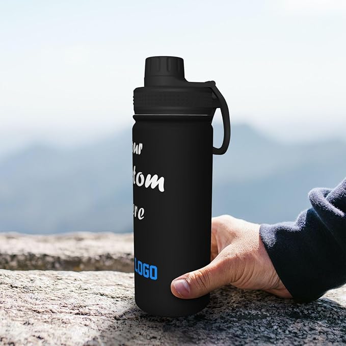 Personalized Water Bottle,18oz Sports Insulated Kettle,Add your photos text, Suit for Camping Backpacking School, Custom Gift for Dad Mom