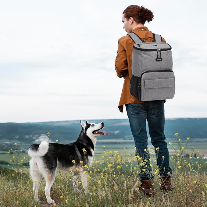 MOSISO Dog Travel Bag Backpack, Airline Approved Pet Organizer Daypack | Multi-Pockets Pet Supplies Storage Backpack with 2 Dog Food Baskets for Traveling Weekend Away, Grey
