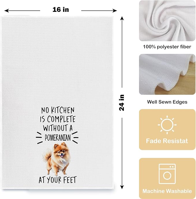 Pomeranian Gifts Kitchen Towels, Pomeranian Gifts for Women Dish Tea Towels, Dog Mom Gifts Hand Towels for Kitchen Decor, Dog Lover Gifts, 16x24 Inch