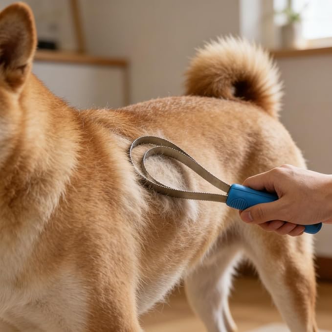 Horse Shedding Tool, Stainless Steel Shedding Blade for Horses & Dogs, Dog Shedding Brush for Double Coat Dogs, Deshedding Tool Grooming Brush for Horse Dog Cat(Double Loop)
