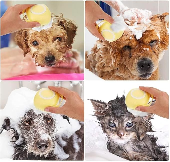 Pets Bath Brush,Scrubber for Bath, Dog and Cat Shampoo Brush,Washing/Shower Brush