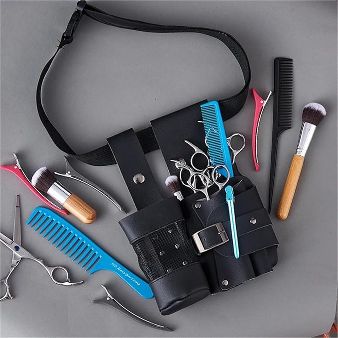 Scissor Bags for Hairdressers Hairdressing Scissor Waist Pack Tool Bag | Removable belt pouch holds hair care styling tools, combs, pins, and spray bottles. Portable salon organizer