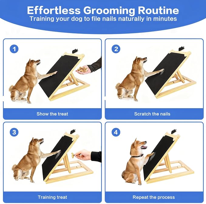 Dog Scratch Board for Nails, Adjustable Nail Filing Board with Mini Handheld Scratch Pad, Dog Nail File Alternative to Clippers and Grinders, Stress-Free At-Home Nail Care