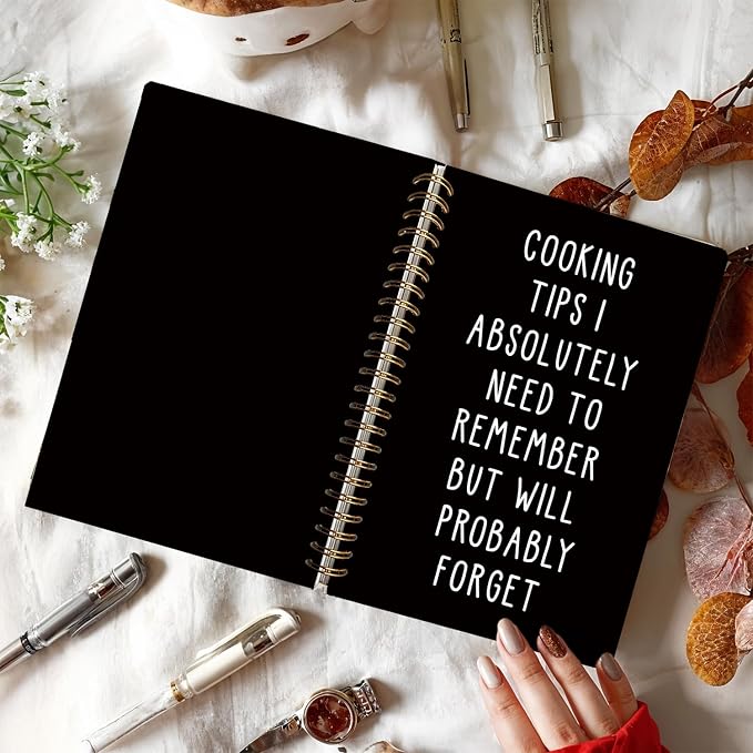 LIANGW Funny Baking Gifts Spiral Notebook Journal | Recipe Notebook Journal for Writing,Gifts for Bakers Cookie Lovers Cooks Dish,5.5x8.3 Inch
