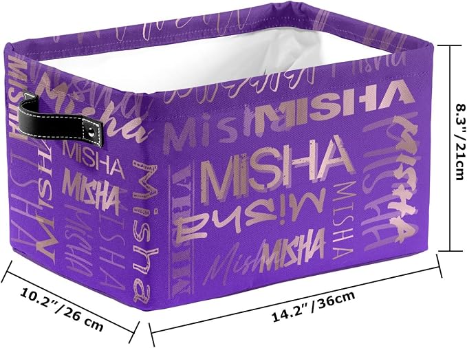 Personalized Storage Bins with Name Custom Kids Storage Basket Cubes Organizer with Handles for Organizing Boys and Girls Toys Shelf Closet Nursery Baskets Boxes, 1 Pack