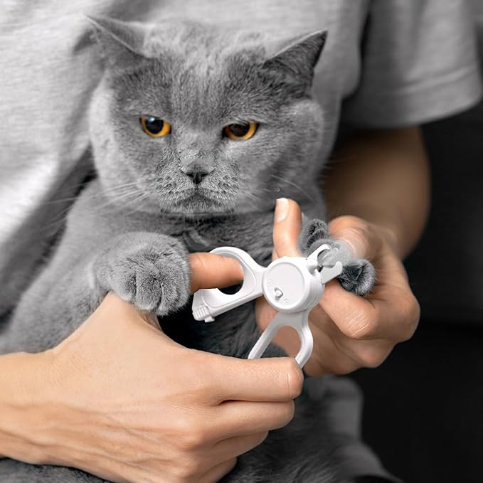 Professional Dog and Cat Nail Clippers with Lights to Illuminate Nails or Blood Lines for Safe Trimming๏ผSharp Stainless Steel Pet Nail Trimmers with Safety Guard to Avoid Overcutting for Small Animals