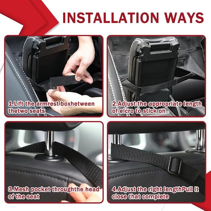 Car Net Pocket Handbag Holder - Auto Net Pocket Purse Holder Between Front Seats Car Storage Organizer, Universal Interior Accessories Barrier of Backseat Pet Kids (Black)