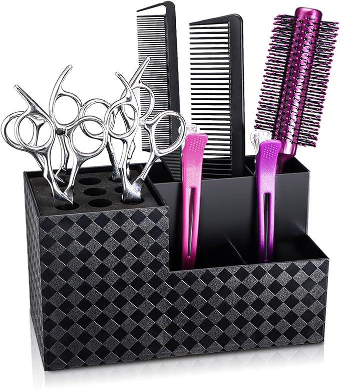 Noverlife Hairdressing Scissors Holder Shears Block, Barber Shop Scissor Organizer Stand, Hairdressing Tools Storage Box for Hairstyling Combs Clips Brushes, Salon Barber Scissor Holder Rack | Barber Shop Scissor Organizer Stand, Hairdressing Tools Sto...