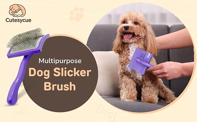 Dog Slicker Brush for Large Dogs โ Gentle Long Bent Pins for Goldendoodles, Labradoodles & Poodles โ Removes Tangles, Knots & Mats โ Eco-Friendly Handmade Wood Brush, Groomer-Recommended Comfort Grip