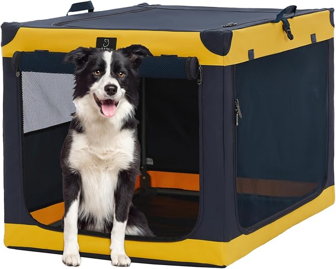 A 4 Pet 40-in XL Collapsible Soft Dog Crate, Large Dogs | patented screw frame, Lockable zippers, waterproof base, washable cover, outdoor/indoor/car