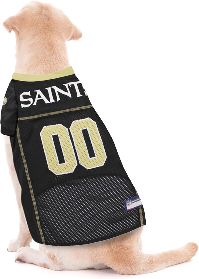 Pets First NFL New Orleans Saints Dog Jersey, Size 3X-Large, Football Shirt Costume for Pet, Dog Sports T-Shirt, NFL Team Clothing for Cats, Licensed Pet Apparel Available in 7 Sizes and 32 Teams