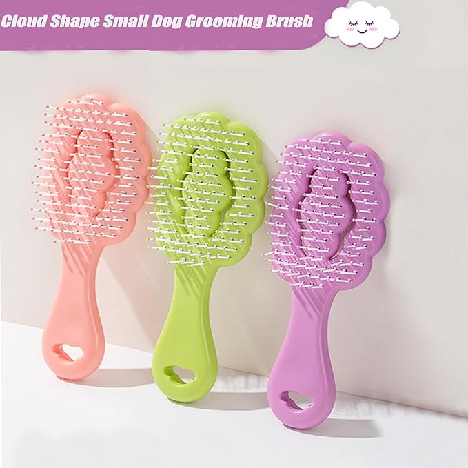 Small Dog Grooming Brush,Cloud Shape Puppy Brush Detangling Dog Hair Brushes for Wet or Dry - Perfect for Shih Tzus, Yorkies, Maltipoos - Ideal Puppy Hair Brushes for Maltese and Small Breeds (Green)