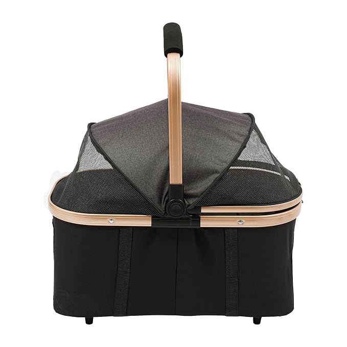 Pet Stroller, Portable Double Pet Stroller Cart with 4 Wheels, Heavy Duty Foldable Dog Cat Supplies, Multifunctional Carrying Storage Cat for Traveling with Pets, Shopping (Black)