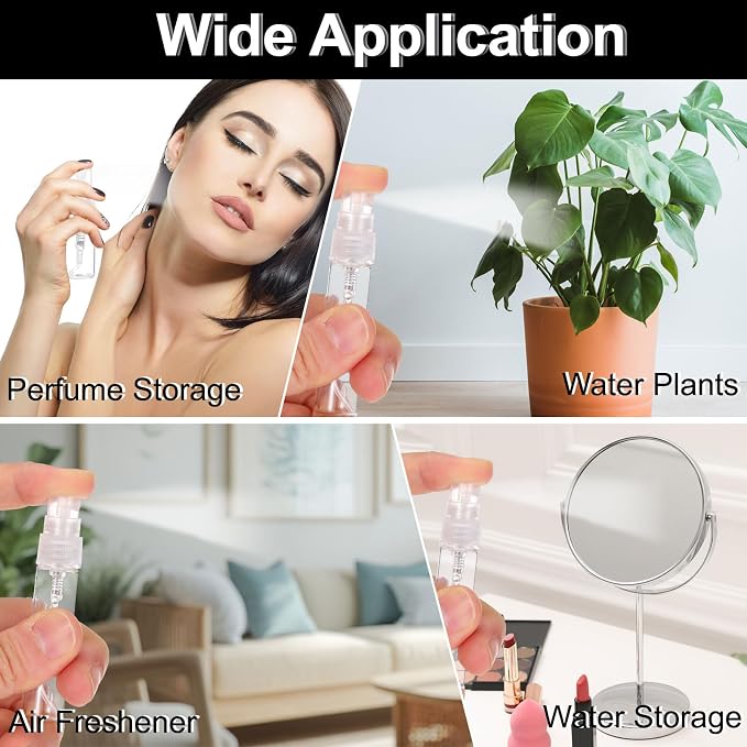 PATIKIL 10ml Glass Mini Perfume Sample Bottles, 36 Pcs Fine Mist Refillable Empty Mini Spray Bottle Fragrance Sample Bottles Sprayer for Perfume Travel Liquid Essential Oil, Black