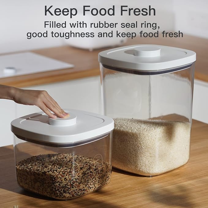 20-25 lbs Rice Dispenser,10.5 Qt/10 L/22-25 lbs Rice Container Storage with Measuring Cup & Brush Food Cereal Container Bins Household for Kitchen Pantry Organization (AY-10KG-WHITE) | 10.5 Qt/10 L/22-25 lbs, Food Container Storage Cereal Bins Househol...