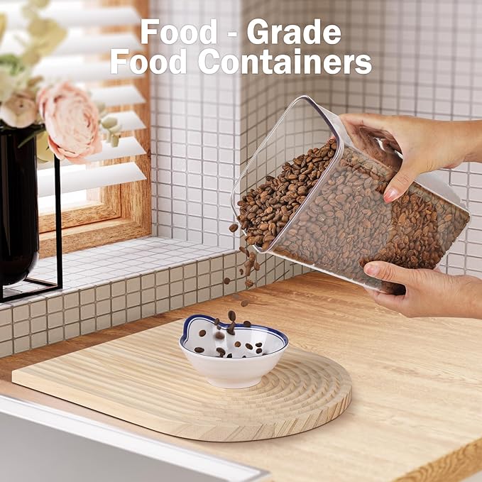 Melovom 12 Pcs Pop Food Storage Containers Airtight Food Storage Containers Set with Lids Kitchen Pantry Organization and Storage, 3.4Qt, 2.8Qt, 2.1Qt, 1.2Qt