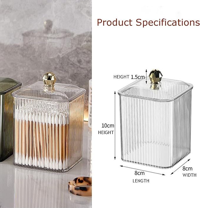 Makeup Product, Cotton Swab Storage Box 640ML, Transparent Color