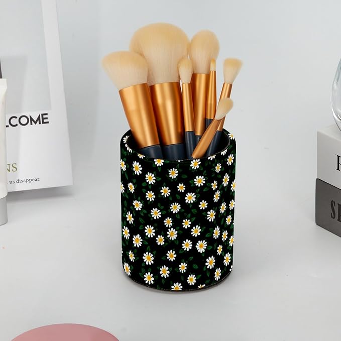 Daisy Pen Holder, Pencil Cup Marker Brush Holder Desk Storage Case, Desktop Organizer for School Office Home Supplies