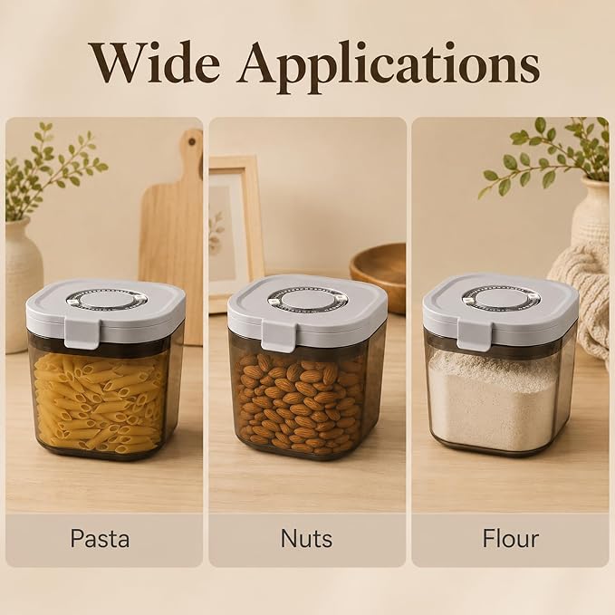 800ml Airtight Coffee Canister, 4.9 x 4.9 x 4.1 in Coffee Storage Container with Date Tracker, Food Storage Jar with Scoop for Beans, Grounds, Sugar, Flour, Kitchen Organization