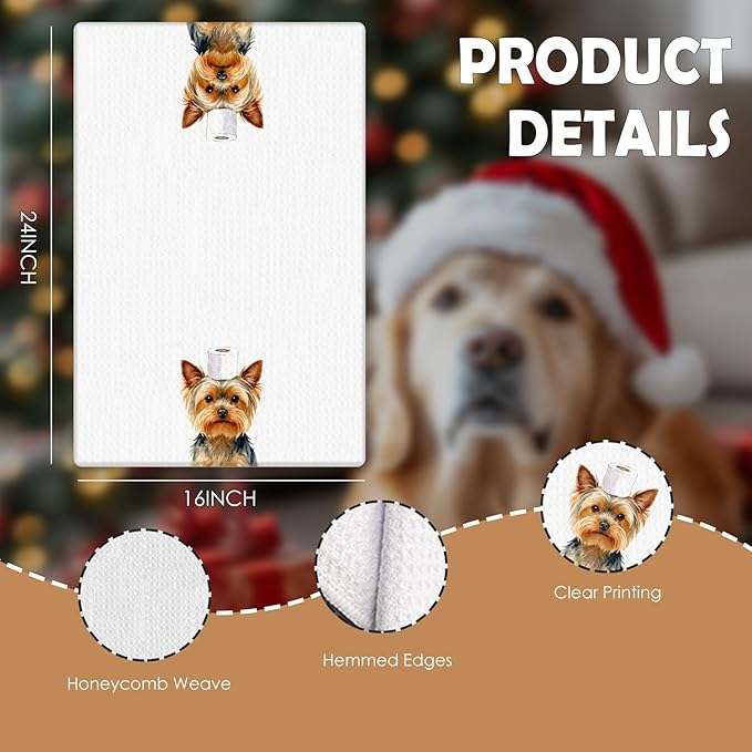 Funny Yorkshire Terrier Bathroom Decor Hand Towels, Yorkshire Terrier Mom Gifts, Gifts forYorkshire Terrier Lovers, Kids Dog Bathroom Decor, 16x24 Inch Set of 3