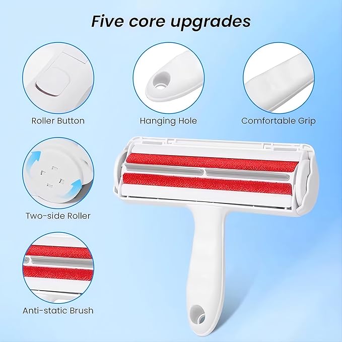 Reusable Pet Hair Remover Roller โ Dog & Cat Fur Lint Cleaner for Sofa, Carpet, Bed & Car Seats โ No Adhesive Required