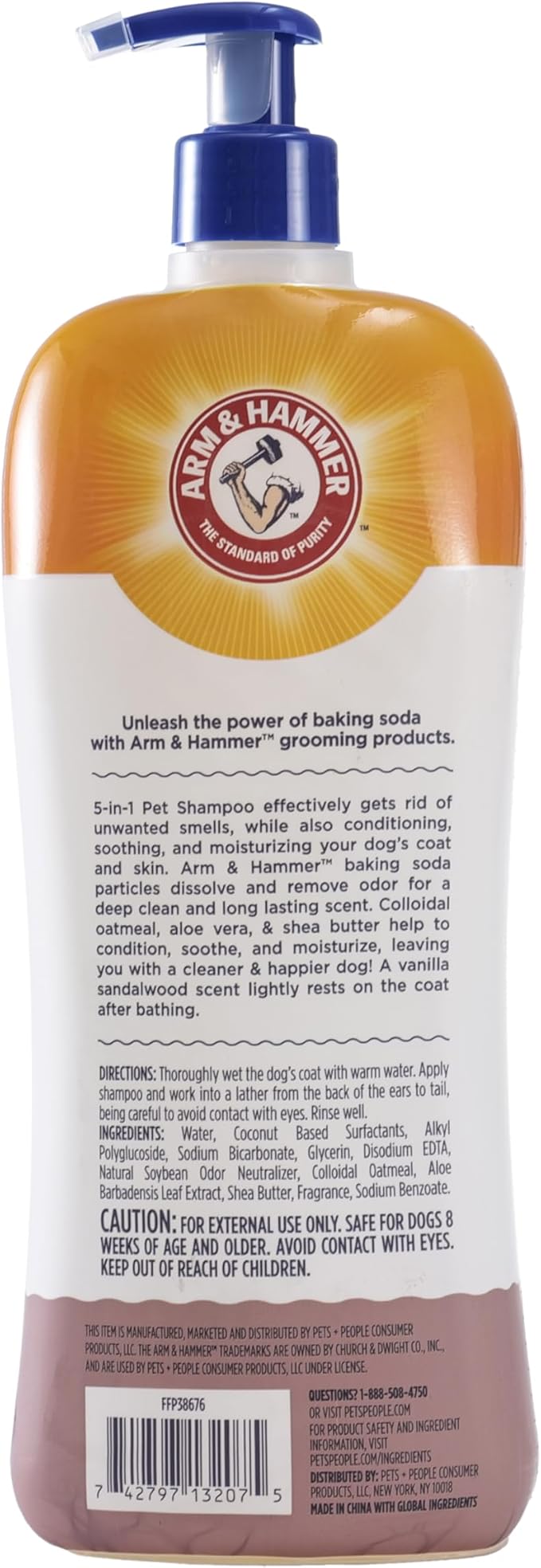 Arm & Hammer for Pets 5-in-1 Pet Shampoo with Conditioner, Vanilla Sandalwood Scent - Deodorizing, Skin Soothing, and Moisturizing Ingredients, Dog Oatmeal Shampoo with Aloe and Shea Butter, 32 Fl Oz