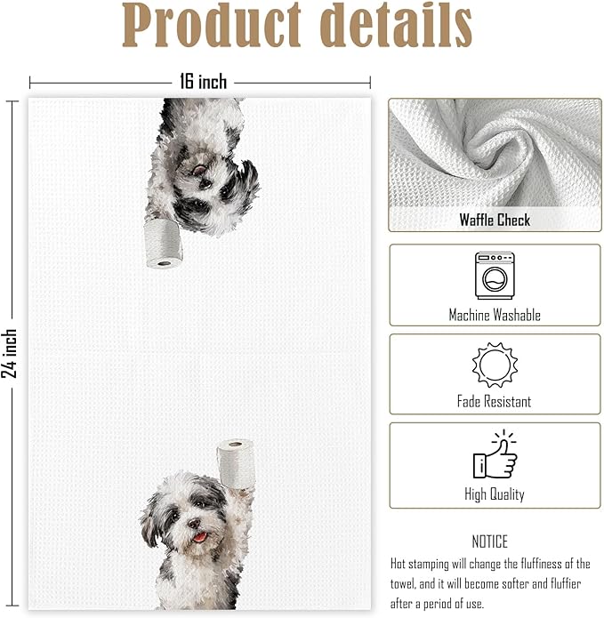 Shih Tzu Gifts Bathroom Towels, Shitzu Decor, Funny Shitzu Dog Hand Towel for Bathroom, Shih Tzu Gifts for Women