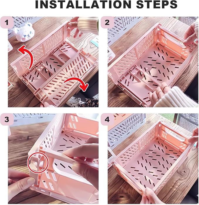 Tobeso-Nuoze Small Pastel Plastic Storage Bins 2Pcs Foldable Pastel Crates | Colorful Storage Containers Baskets for Classroom Kitchen Office Bedroom Desktop Home Decor (Yellow 9.8" x 6.5" x 3.8")