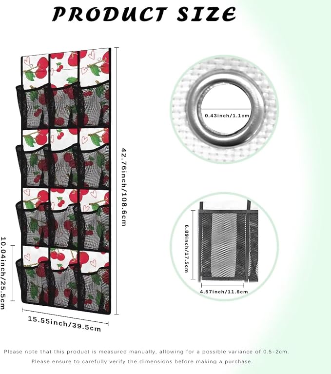 Over The Door Shoes Organizers,Cherry Heart Behind Door Shoes Hang Holder Rack,Storage for Small Spaces Waterproof Reusable