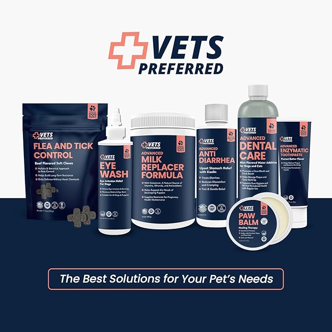 Vets Preferred Dog Breath Freshener & Water Additive for Dental Care – Fights Bad Breath, Removes Tartar & Plaque – Dog Mouthwash for Healthy Teeth & Gums, Gingivitis Support – Mint Flavor