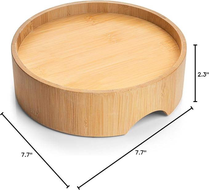 CatGuru Food Table for Cat Bowls, Elevated Feeding Station for Cat Food Bowl, Raised Stand For Pet Food and Water Bowls, Pet Feeder For Indoor Cats, Stress Free Stand For Pet Dishes (Bamboo, Standard)