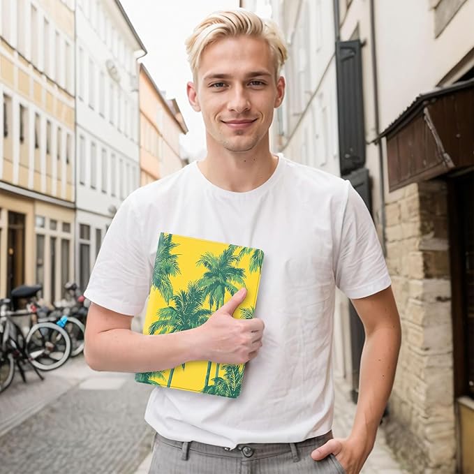 for Samsung Galaxy Tab E 9.6 Inch 2015 (SM-T560/T561/T567) Tablet Protective Cover with Adjustable Stand and Magnetic Auto Wake/Sleep,Palm Tree
