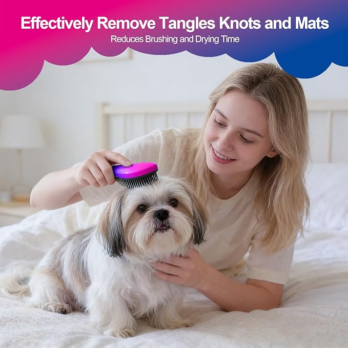 Small Dog Brush- Grooming Tool for Teddy, Yorkies, Maltese, Shih Tzu, Chihuahua - Puppy Hair Brush (Gradient Color)