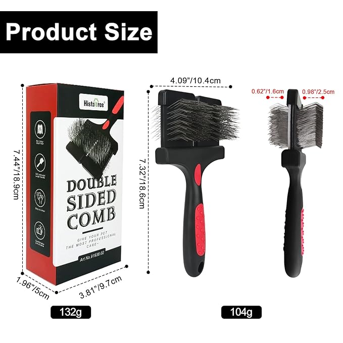 Double-Sided Slicker Brush for Dogs Dual Flexible Slicker Brush Long&Short Pin Dog Brush Professional Pet Grooming Tool for Dogs and Cats Remove Loose Hair Undercoat Tangles Knots