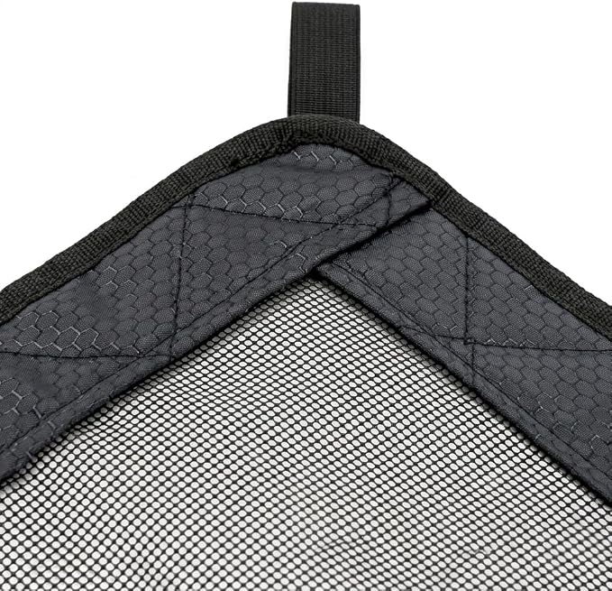 Dog Car Barrier for Backseat, Pet Safety Net with Storage Pockets, Prevents Dogs from Jumping to Front Seat, Easy Install, Fits Most Cars SUVs Trucks