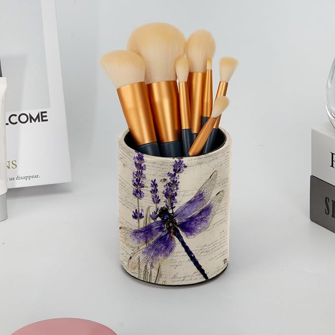 Retro Dragonfly Pen Holder, Pencil Cup Marker Brush Holder Desk Storage Case, Desktop Organizer for School Office Home Supplies
