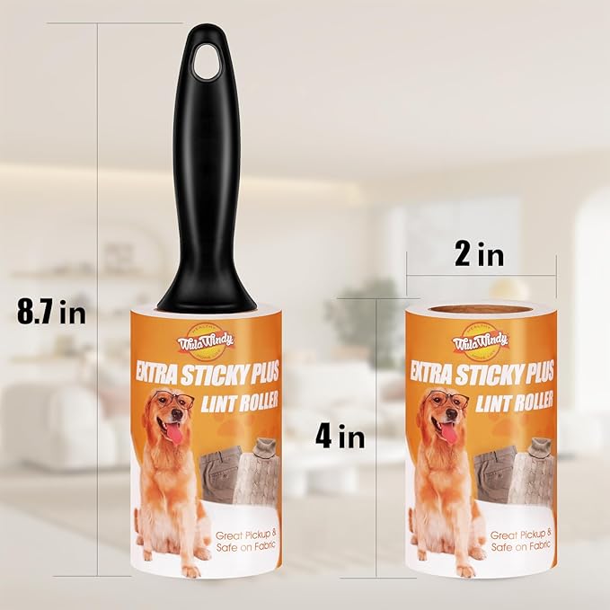 Lint Roller for Pet Hair โ Extra Sticky Pet Hair Remover for Clothes, Furniture & Upholstery & Car Seats, Easy-Tear Sheets, Value Pack for Dog & Cat Fur 2 Pack