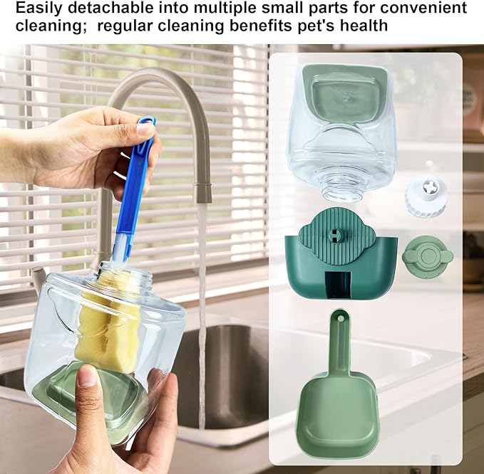 35oz Rabbit Water Bottle, Pet Hanging Automatic Water Dispenser for Small Animal Ferret Guinea Pig Chinchilla Dog Cat (Cage Grid Spacing 1.2''-2.1'') (Yellow)