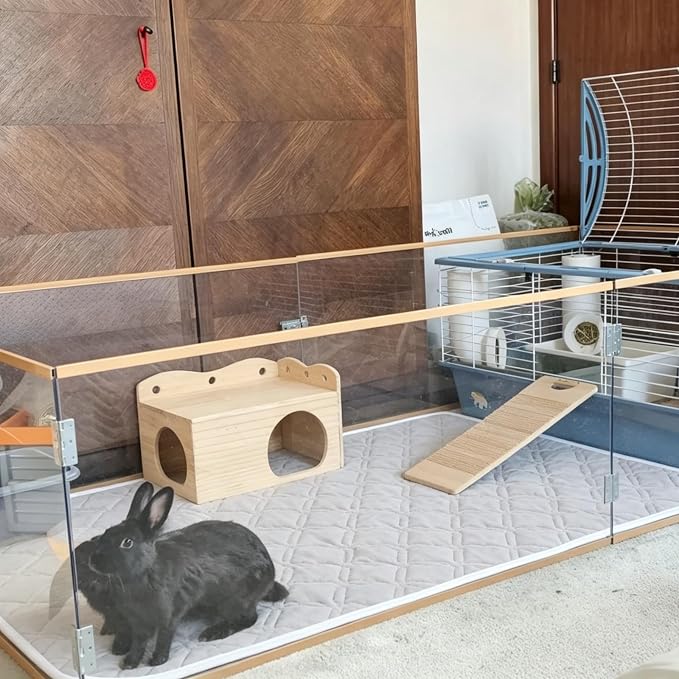 2 Pack Guinea Pig Cage Liners, 28" x 20" Washable Guinea Pig Pee Pads, Reusable Super Absorbent Non-Slip Training Mat Bedding for Small Animals - Hamster, Rabbit, Chinchilla, Rat (Gray)