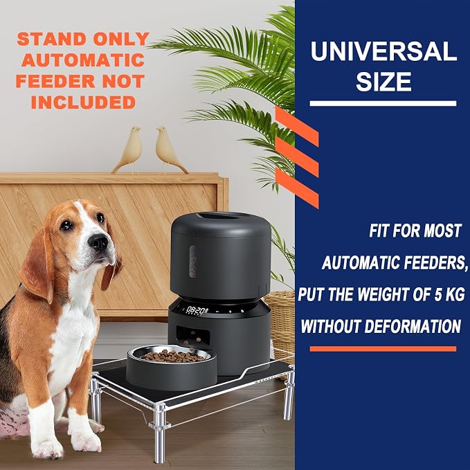 Beautyflier Raised Dog Feeder Stand Elevated Holder for Automatic Cat & Dog Feeders Pet Water Bowl Dispenser Stand Adjustable Fits Small Jugs Holds 5KG, Black (Holder ONLY)