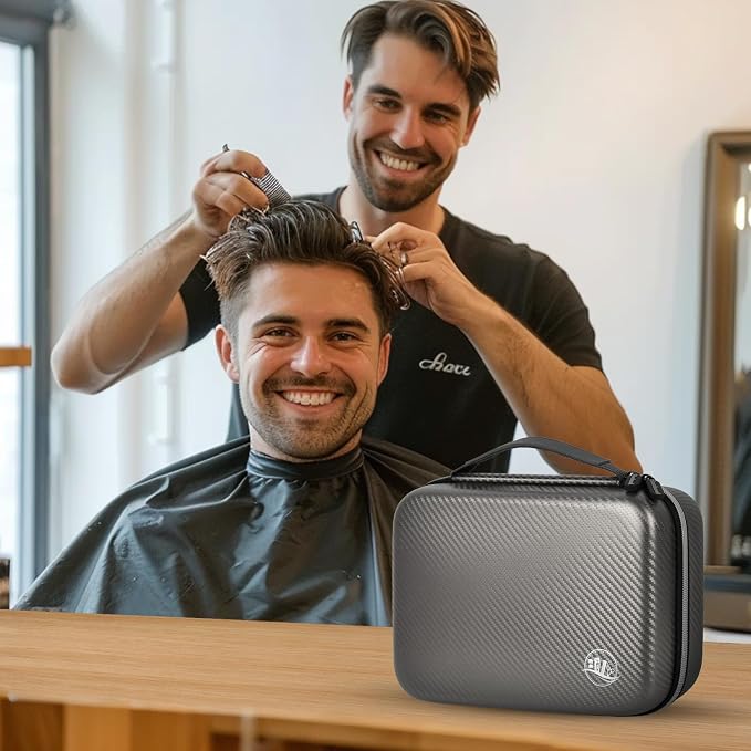 Boobowl Barber Accessories Bag for Clippers and Supplies, Hair Clipper Box | Portable Mens Clipper Storage Organizer for Hair Cutting, Guard Grooming Kit and Barbers Supplies (Bag Only) - Dark Grey