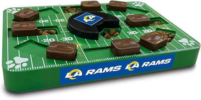 Pets First NFL Los Angeles RAMS Puzzle Toy, Puzzle Treat Dog Toy, Interactive Dog Treat Toy, Dog Puzzle