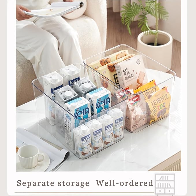 Clear plastic storage bins with LIDS,storage containers for snacks, cosmetics, books, dog food, Storage Organizer for Nursery,Kitchen, Living room,Bedroom, Bathroom, Office (clear, 3XL)