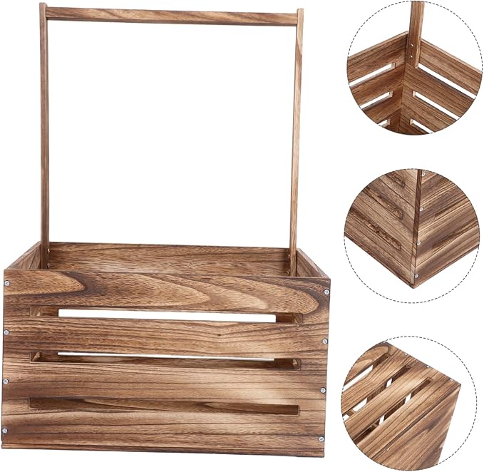 UPKOCH Shower Laundry Basket Wooden Storage Crate Care Products Closet Handle Toy Storage for Newborns for Pregnancy
