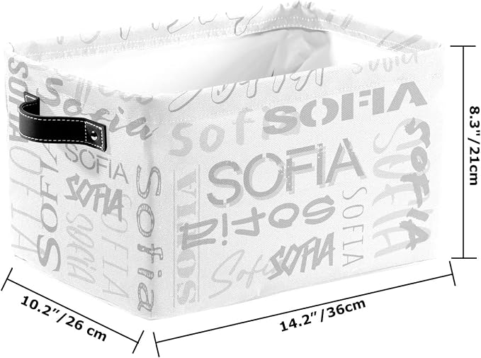 Personalized Storage Bins with Name Custom Kids Storage Basket Cubes Organizer with Handles for Organizing Boys and Girls Toys Shelf Closet Nursery Baskets Boxes, 1 Pack