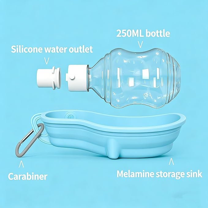 Foldable Pet Water Bottle for Travel, 2 in 1 Portable Dog Water Bottle, Travel Dog Bowls with Food Container, Leak-Proof & Compact Dog Travel, Foldable Pet Water Bottle (Green)