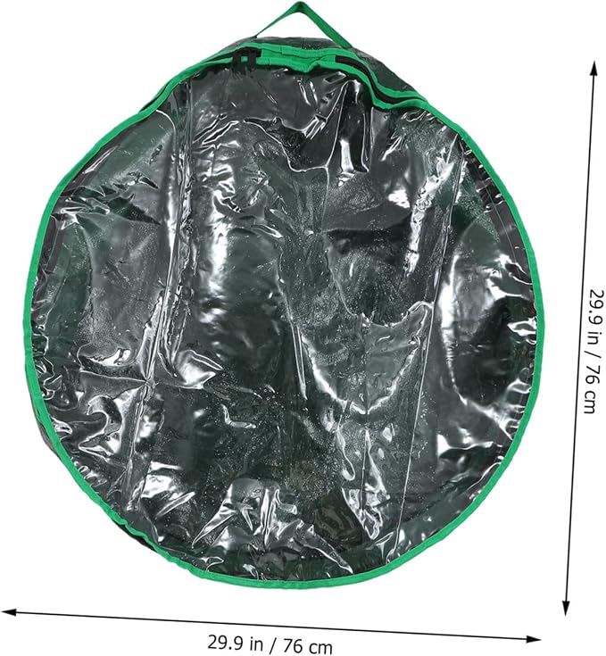 Holibanna 1pc Christmas Wreath Storage Bag Container with Clear Window Design for Holiday Decorations for Storing Wreaths and Garlands