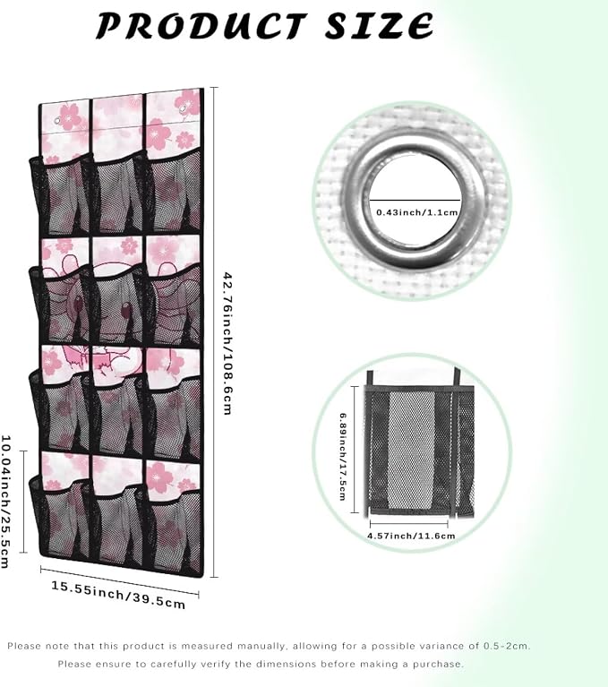 Axolotl Cherry Shoe Organizer Door Hanger,Shoes Hanger Storage Organizer Bag for Bedroom,Hanging Shoe Storage Hanging Bag