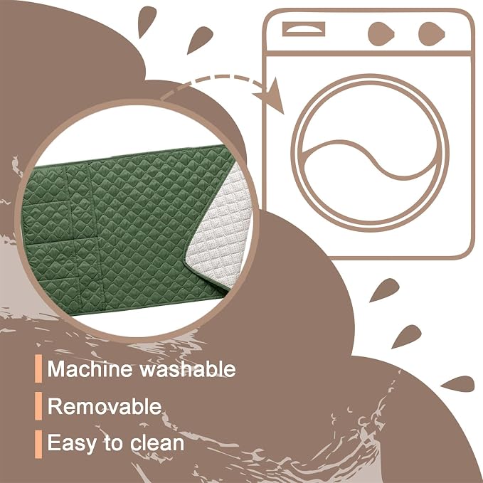 Water-Resistant Sofa Armrest and Headrest Covers with Side Pocket | Keep remotes close quilted polyester helps guard against wear, pet scratches, and kids' messes silicone backing adds grip
